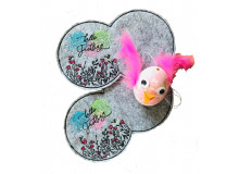 Stickdatei ITH - MugRug Blumenwiese rund inkl. Satin